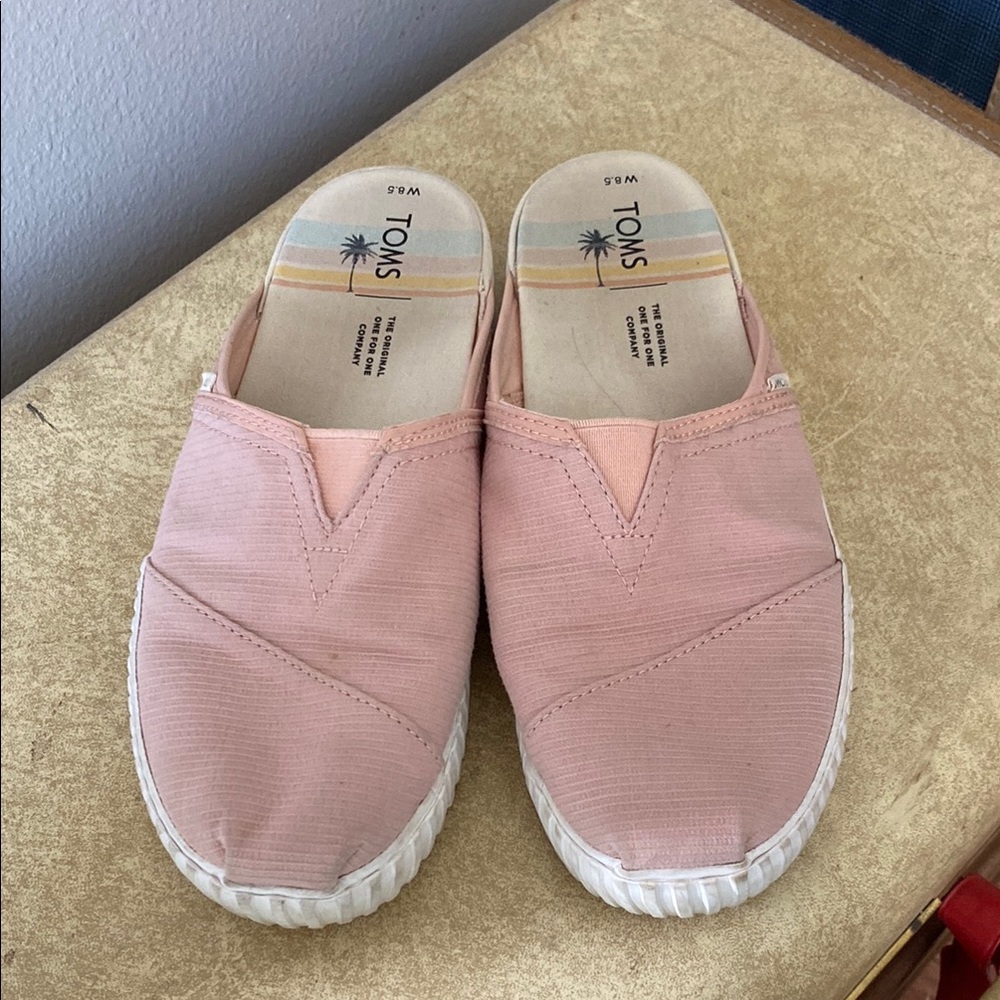 Toms Pink Mules Comfortable Slip-On Shoes